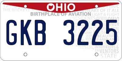 OH license plate GKB3225