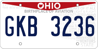 OH license plate GKB3236