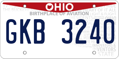 OH license plate GKB3240