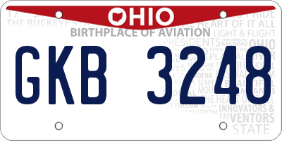 OH license plate GKB3248