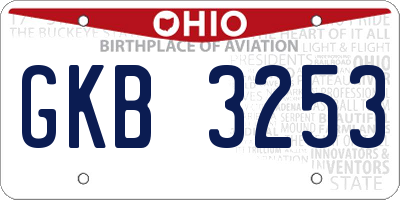 OH license plate GKB3253