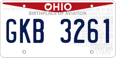 OH license plate GKB3261