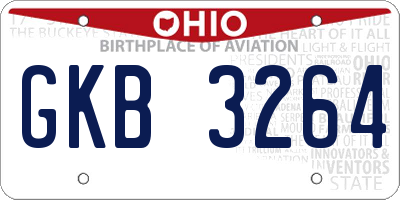 OH license plate GKB3264
