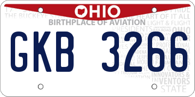 OH license plate GKB3266
