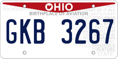 OH license plate GKB3267