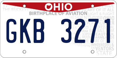 OH license plate GKB3271