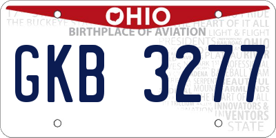 OH license plate GKB3277
