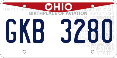 OH license plate GKB3280