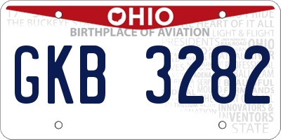 OH license plate GKB3282