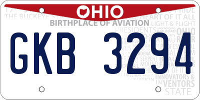 OH license plate GKB3294