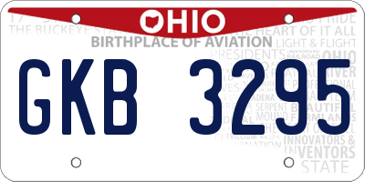 OH license plate GKB3295