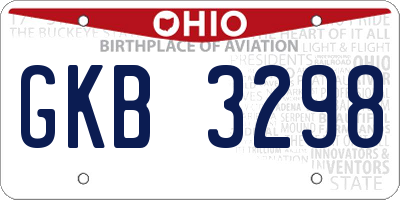 OH license plate GKB3298