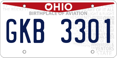 OH license plate GKB3301