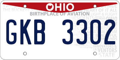 OH license plate GKB3302