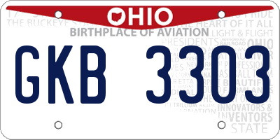 OH license plate GKB3303