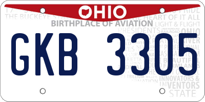 OH license plate GKB3305