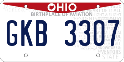 OH license plate GKB3307