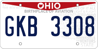 OH license plate GKB3308