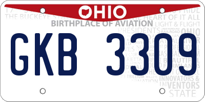 OH license plate GKB3309