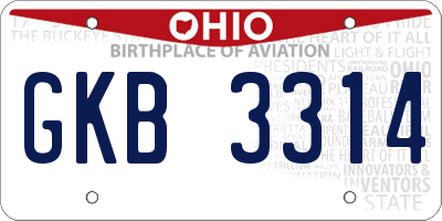 OH license plate GKB3314