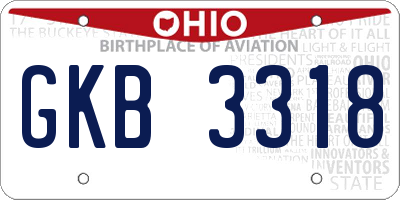 OH license plate GKB3318