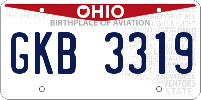 OH license plate GKB3319