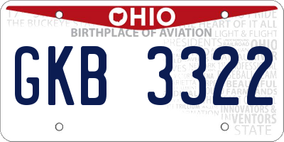 OH license plate GKB3322