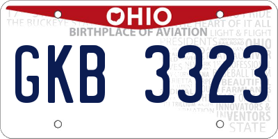 OH license plate GKB3323