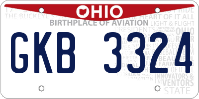 OH license plate GKB3324