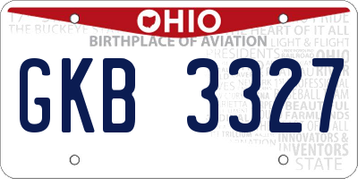 OH license plate GKB3327