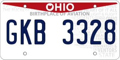 OH license plate GKB3328