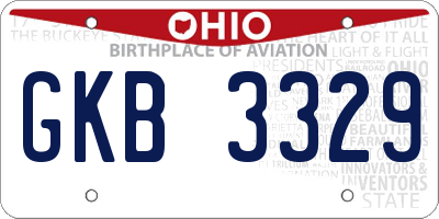 OH license plate GKB3329