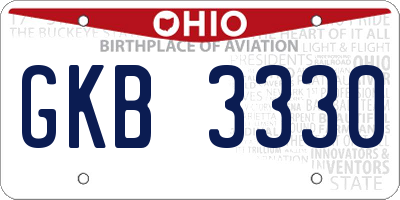 OH license plate GKB3330