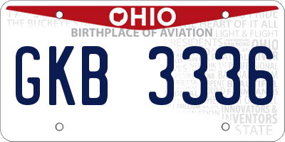 OH license plate GKB3336