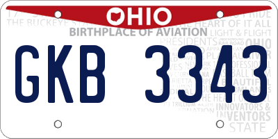 OH license plate GKB3343