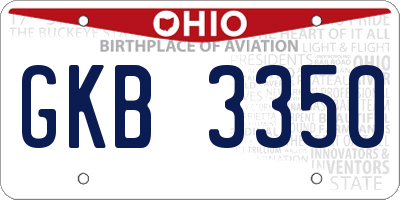OH license plate GKB3350