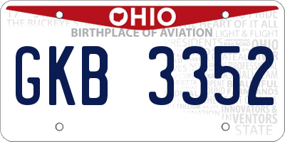 OH license plate GKB3352