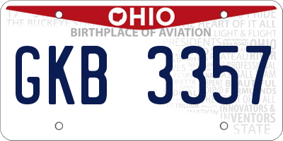 OH license plate GKB3357