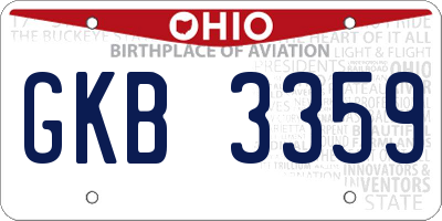 OH license plate GKB3359
