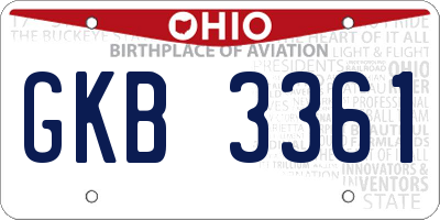 OH license plate GKB3361
