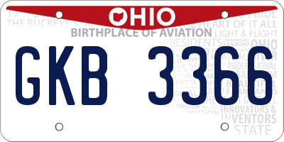 OH license plate GKB3366
