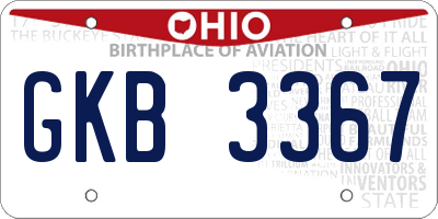 OH license plate GKB3367