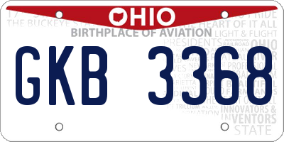OH license plate GKB3368