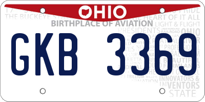 OH license plate GKB3369