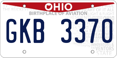 OH license plate GKB3370