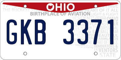 OH license plate GKB3371