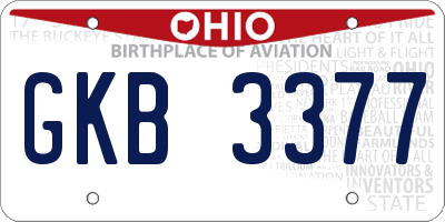 OH license plate GKB3377