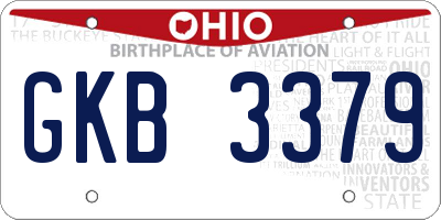 OH license plate GKB3379