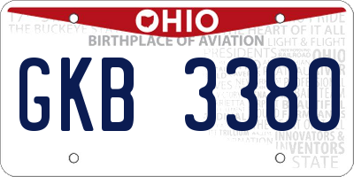 OH license plate GKB3380
