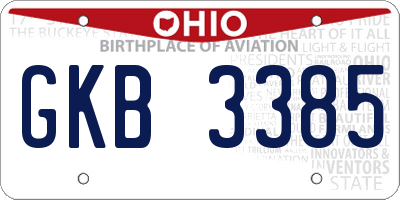 OH license plate GKB3385